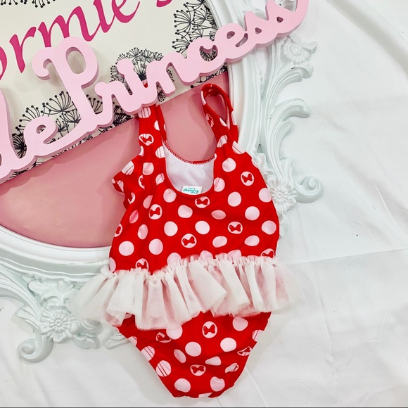 Disney / Tutu Minnie Mouse Red One Piece Swimsuit - Picture 3 of 8